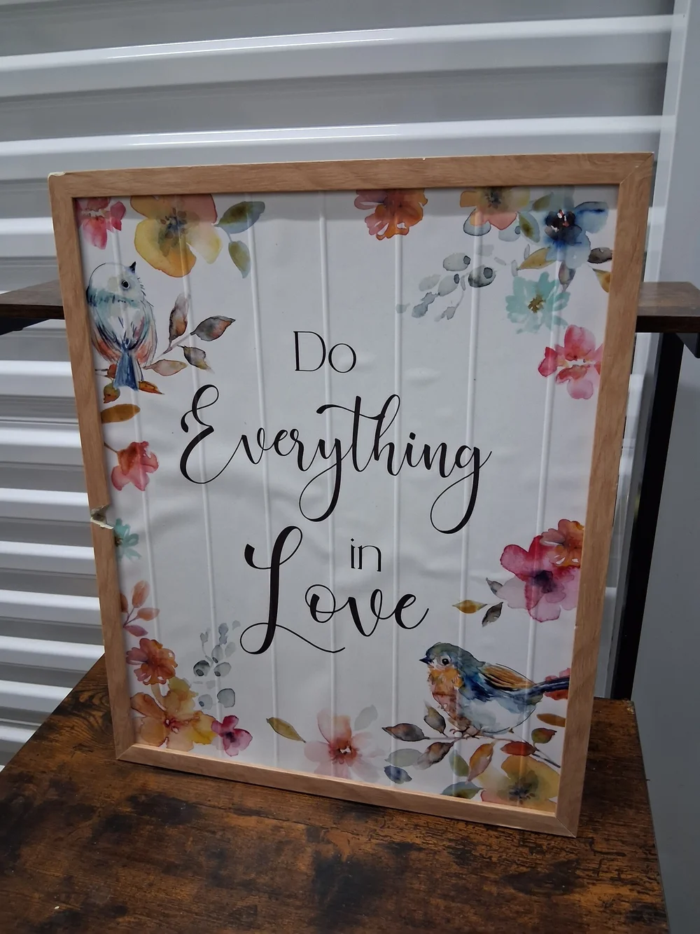 Do Everything in Love Floral Wall Art - White and Multicolor